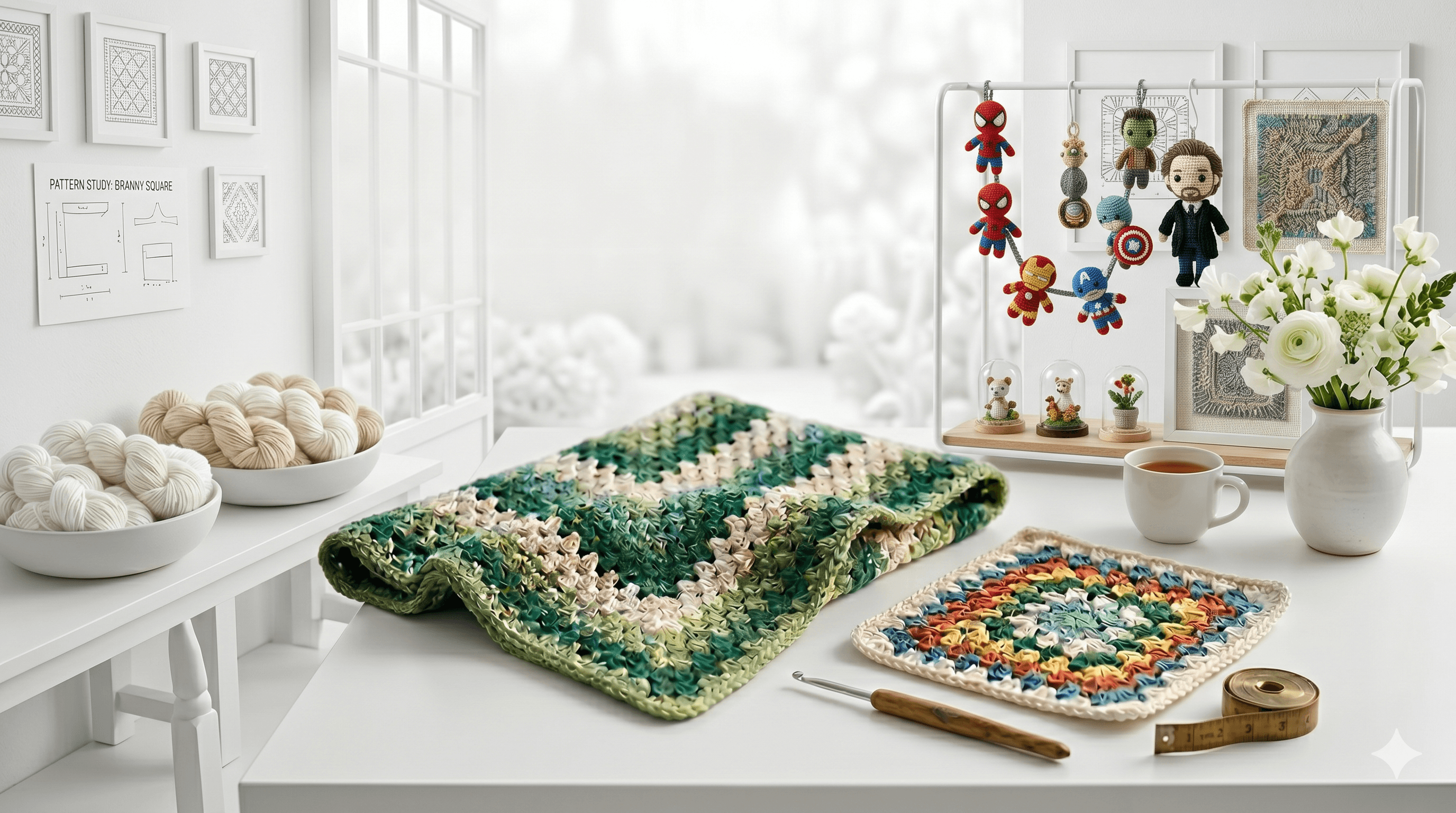 Hand-crocheted slide